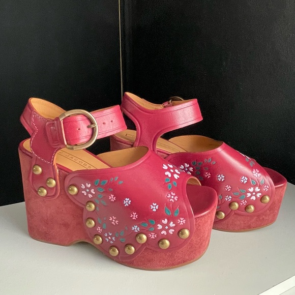 Marc Jacobs Shoes - Marc jacobs Dawn Leather Floral suede platforms